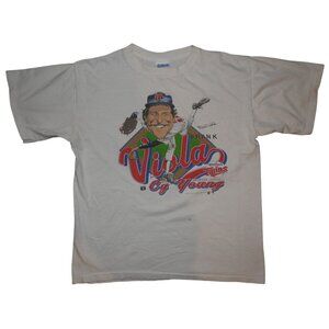 Vintage 1989 Frank Viola Minnesota Twins Salem Sportswear Caricature T-Shirt Lrg
